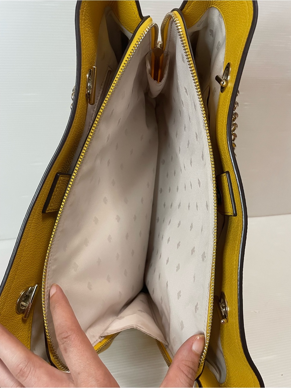 Kate Spade New York Jordyn medium chain handle tote Sunflower Yellow - Picture 11 of 13